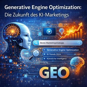 Generative Engine Optimization als Zukunft des KI-Marketings mit Suchleiste, KI-System und Wachstumssignalen